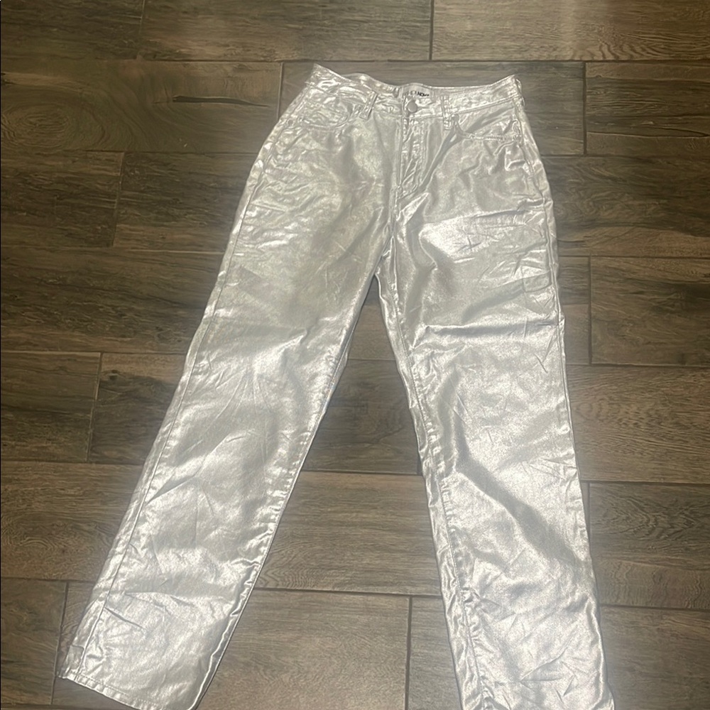 Fashion Nova Silver Shimmer Trousers
